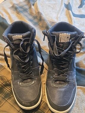 Force1 Womens High-Top Sneakers in Black Worn Once Discontinued Rare